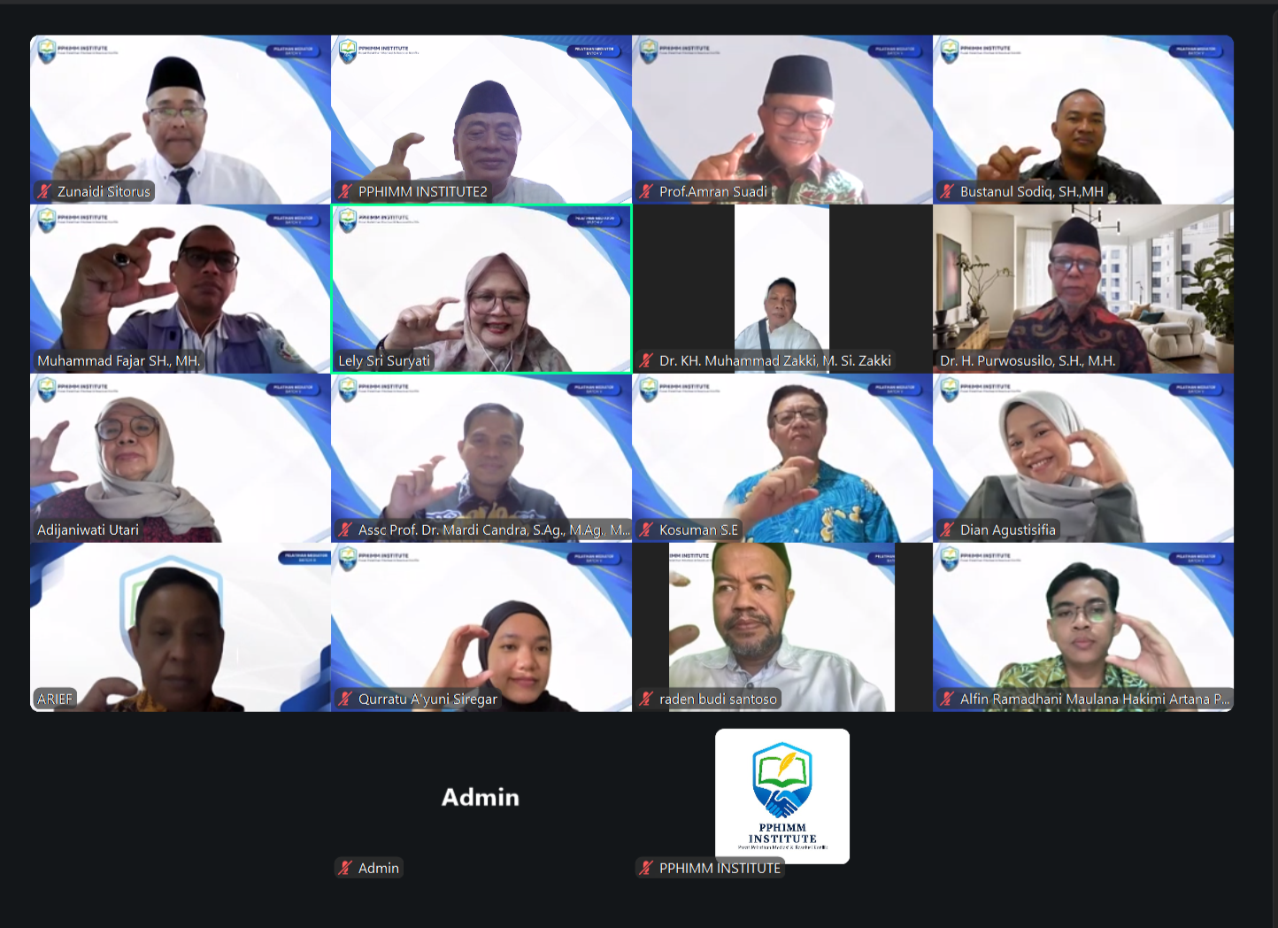 Pelatihan Mediator Batch 5 di Selengarakan PPHIMM INSTITUTE