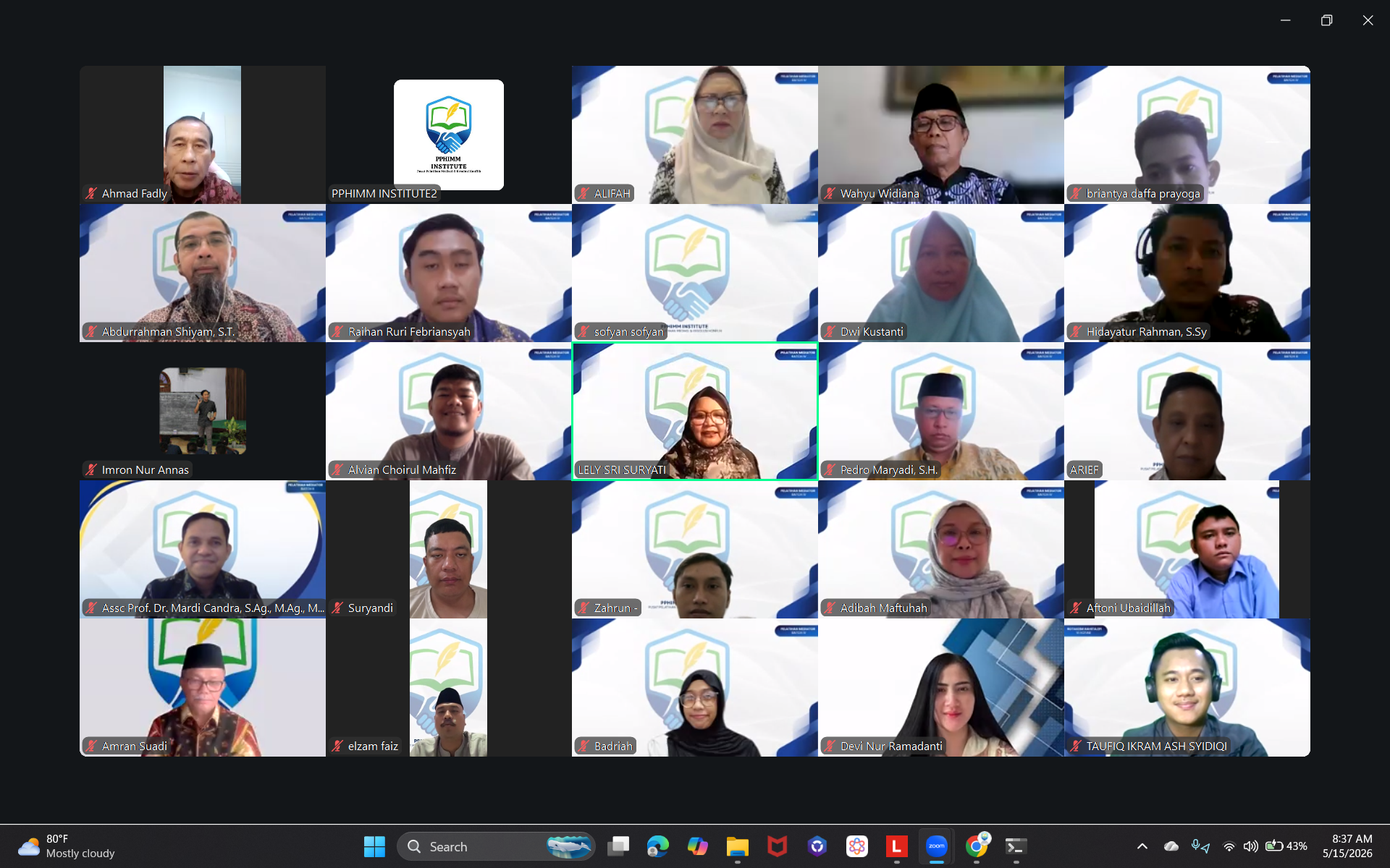 Pelatihan Mediator Batch 4 di Selengarakan PPHIMM INSTITUTE