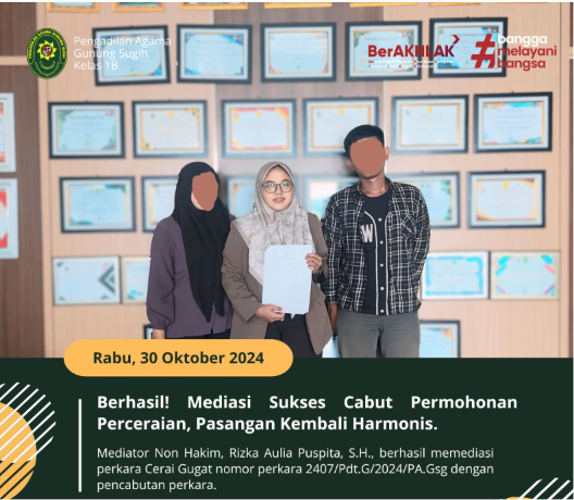 Berhasil! Mediasi Sukses Cabut Permohonan Perceraian, Pasangan Kembali Harmonis