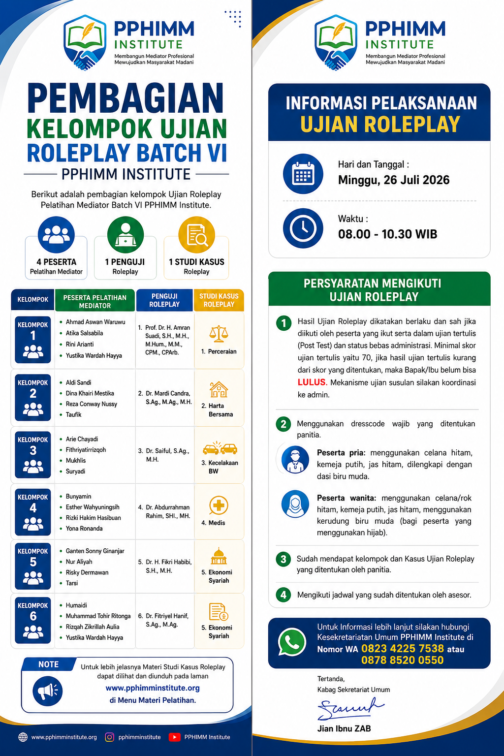 Skema Roleplay Pelatihan Mediator Batch 6